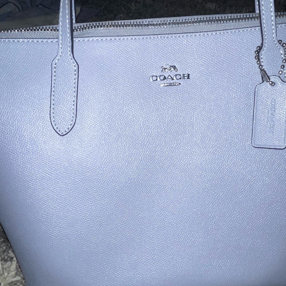 Coach Marble Blue Leather Tote/ Like New Condition